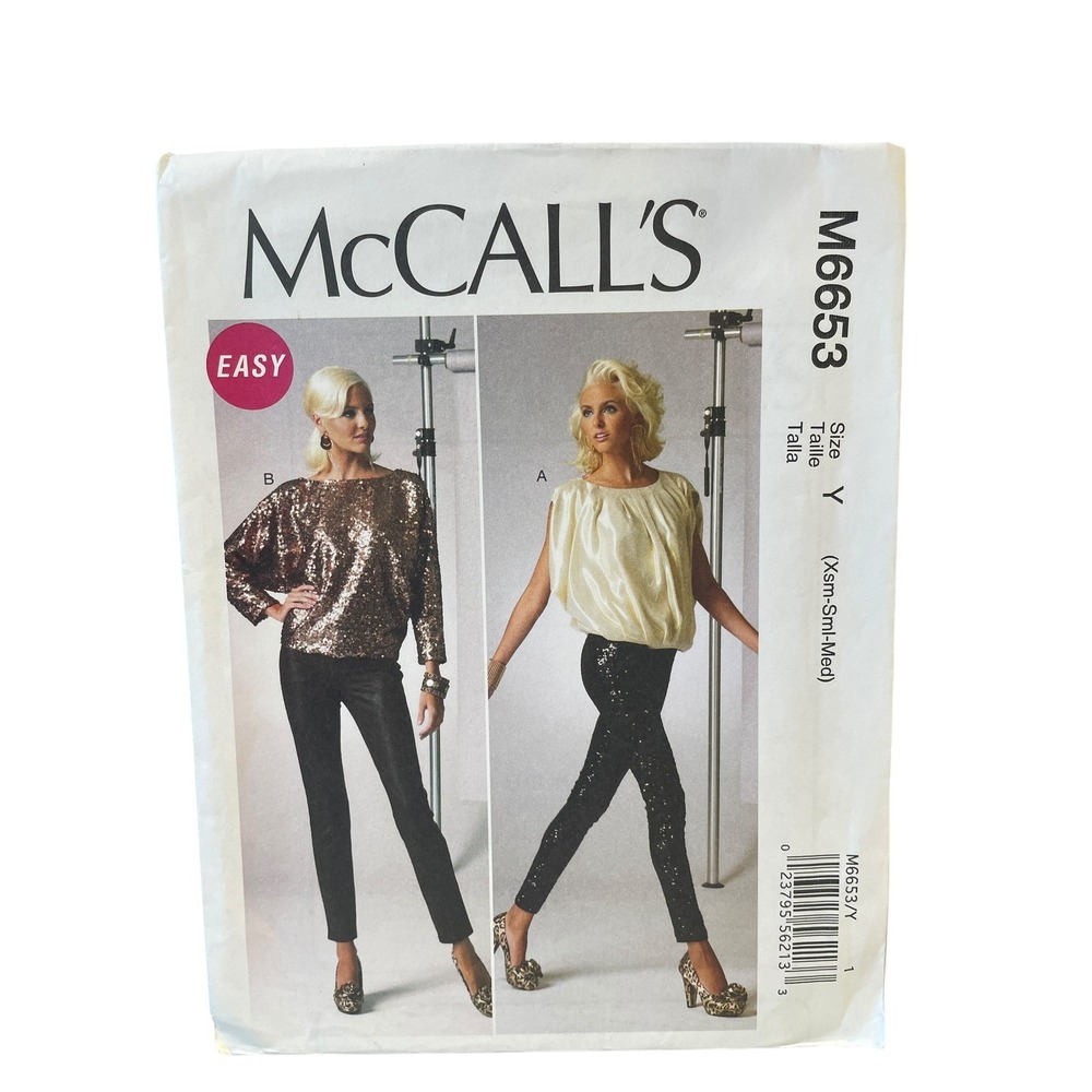 McCALL'S M6653 Misses' Easy Tops Size XS-S-M Vintage‎